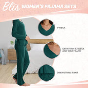 Blis Pajama Sets for Women Soft Women Pajama Sets Long Sleeve PJ Set with Satin Trim and Matching Pant Set
