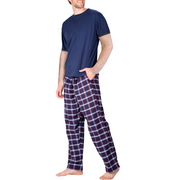 SLEEPHERO Men's Pajama Set Pajamas for Men 2 Piece Short Sleeve Mens Sleepwear Set with Henley Top and Pants