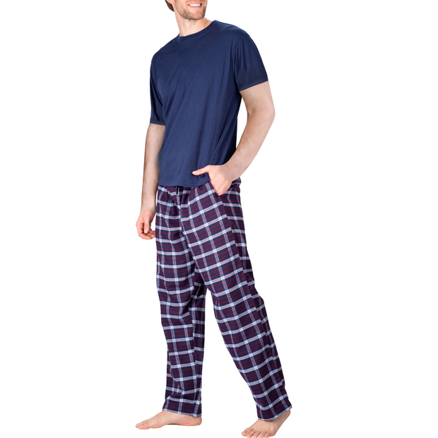 SLEEPHERO Men's Pajama Set Pajamas for Men 2 Piece Short Sleeve Mens Sleepwear Set with Henley Top and Pants