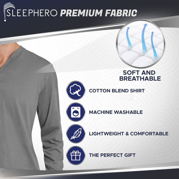 SLEEPHERO Crew Neck Long Sleeve Tee Shirt with Knit Pajama Pants with Pockets