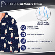 SLEEPHERO Traditional Fleece Long Sleeve Button Down Shirt with Fleece Pajama Pants with Pockets