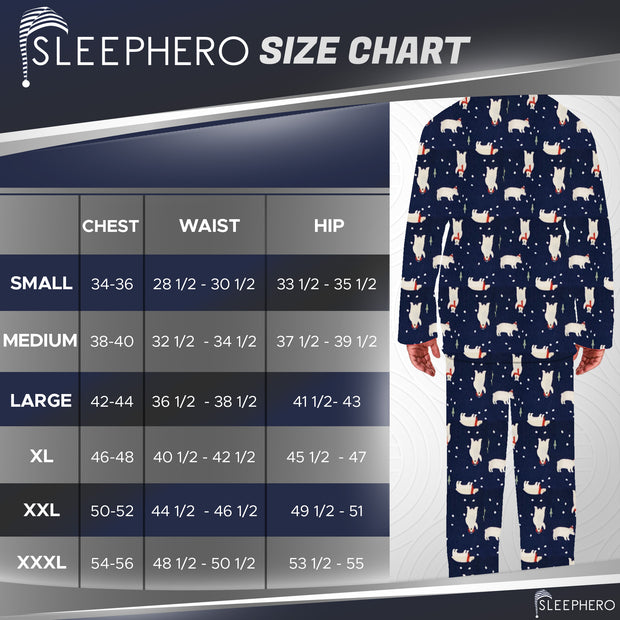 SLEEPHERO Traditional Fleece Long Sleeve Button Down Shirt with Fleece Pajama Pants with Pockets