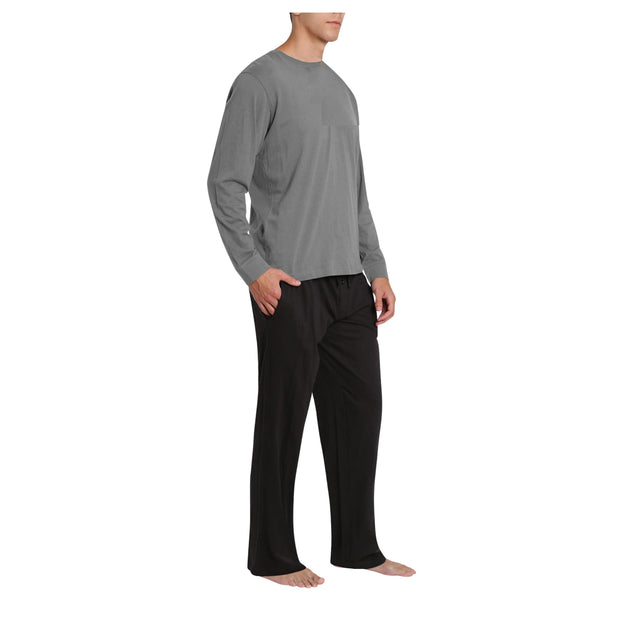 SLEEPHERO Crew Neck Long Sleeve Tee Shirt with Knit Pajama Pants with Pockets