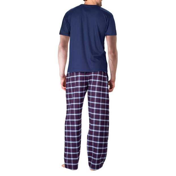 SLEEPHERO Men's Pajama Set Pajamas for Men 2 Piece Short Sleeve Mens Sleepwear Set with Henley Top and Pants