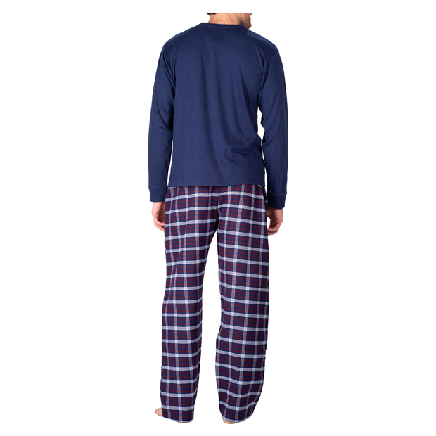 SLEEPHERO Men’s Pajama Set 2 Piece PJ with Henley Long Sleeve Tee and Flannel Pants