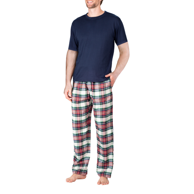 SLEEPHERO Men's Pajama Set Pajamas for Men 2 Piece Short Sleeve Mens Sleepwear Set with Henley Top and Pants