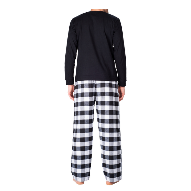 SLEEPHERO Men’s Pajama Set 2 Piece PJ with Henley Long Sleeve Tee and Flannel Pants