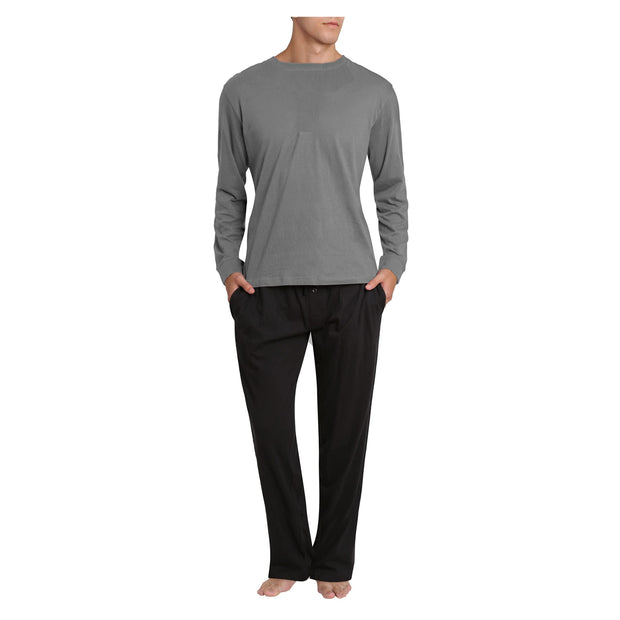 SLEEPHERO Crew Neck Long Sleeve Tee Shirt with Knit Pajama Pants with Pockets