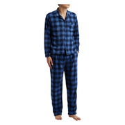 SLEEPHERO Traditional Fleece Long Sleeve Button Down Shirt with Fleece Pajama Pants with Pockets