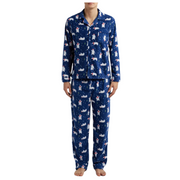 SLEEPHERO Traditional Fleece Long Sleeve Button Down Shirt with Fleece Pajama Pants with Pockets