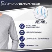 SLEEPHERO Crew Neck Long Sleeve Tee Shirt with Fleece Pajama Pants with Pockets