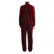 SLEEPHERO Traditional Fleece Long Sleeve Button Down Shirt with Fleece Pajama Pants with Pockets