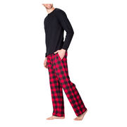 SLEEPHERO Men’s Pajama Set 2 Piece PJ with Henley Long Sleeve Tee and Flannel Pants