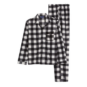 SLEEPHERO Traditional Fleece Long Sleeve Button Down Shirt with Fleece Pajama Pants with Pockets