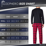 SLEEPHERO Crew Neck Long Sleeve Tee Shirt with Flannel Pajama Pants with Pockets