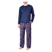 SLEEPHERO Crew Neck Long Sleeve Tee Shirt with Flannel Pajama Pants with Pockets