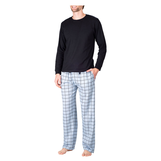 SLEEPHERO Crew Neck Long Sleeve Tee Shirt with Knit Pajama Pants with Pockets