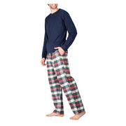 SLEEPHERO Men’s Pajama Set 2 Piece PJ with Henley Long Sleeve Tee and Flannel Pants