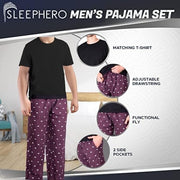 SLEEPHERO Mens Pajama Set 2 Piece PJ with Crew Neck Tee and Pants