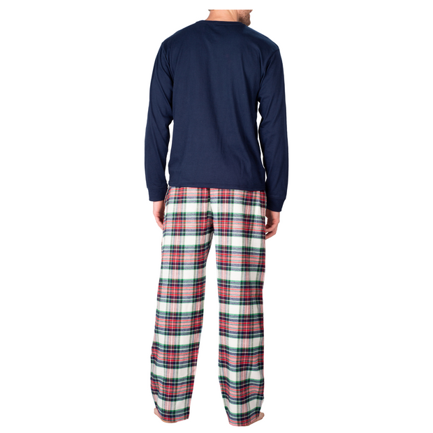 SLEEPHERO Men’s Pajama Set 2 Piece PJ with Henley Long Sleeve Tee and Flannel Pants