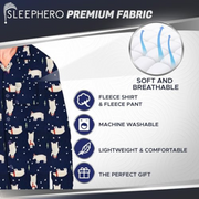 SLEEPHERO Traditional Fleece Long Sleeve Button Down Shirt with Fleece Pajama Pants with Pockets