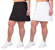 Inerzia 2 Pack Skorts Plus Size Skirts for Women High Waisted Active Skort Golf and Tennis Skirts for Women