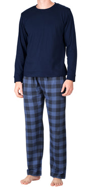 SLEEPHERO Crew Neck Long Sleeve Tee Shirt with Fleece Pajama Pants with Pockets