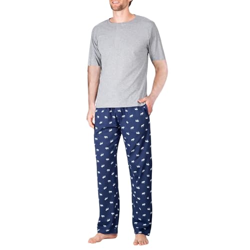 SLEEPHERO Mens Pajama Set 2 Piece PJ with Crew Neck Tee and Pants