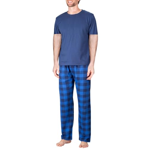 SLEEPHERO Mens Pajama Set 2 Piece PJ with Crew Neck Tee and Pants