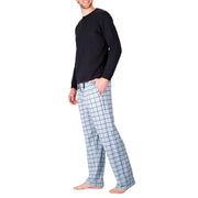 SLEEPHERO Men’s Pajama Set Pajamas for Men 2 Piece PJ Set with Cotton Knit Men Pajama Pants and Long Sleeve Henley T-Shirt
