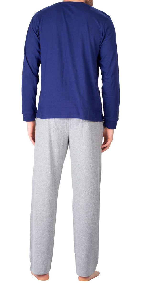 SLEEPHERO Men’s Pajama Set Pajamas for Men 2 Piece PJ Set with Cotton Flannel Men Pajama Pants and Long Sleeve Henley T-Shirt