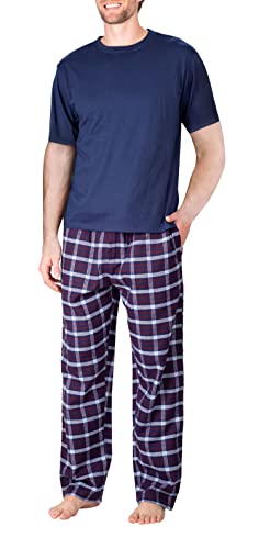 SLEEPHERO Men's Pajama Set Pajamas for Men 2 Piece Short Sleeve Mens Sleepwear Set with Henley Top and Pants